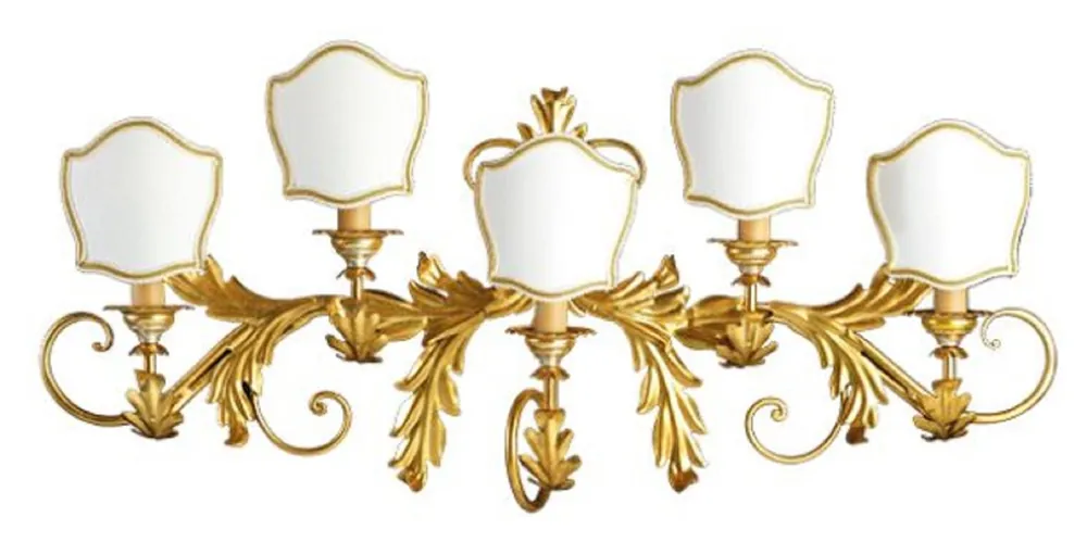 Schnäppchen Casa Padrino lampada da parete barocco di lusso oro / bianco 86 x 20 x A. 38 cm - Lampada da parete in metallo fatta a mano con paralumi - Applique Barocco