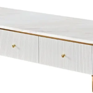 Abverkauf Casa Padrino armadio TV di lusso bianco / ottone / oro 200 x 40 x A. 42 cm - Credenza soggiorno moderna con 3 cassetti - Mobile TV soggiorno moderno