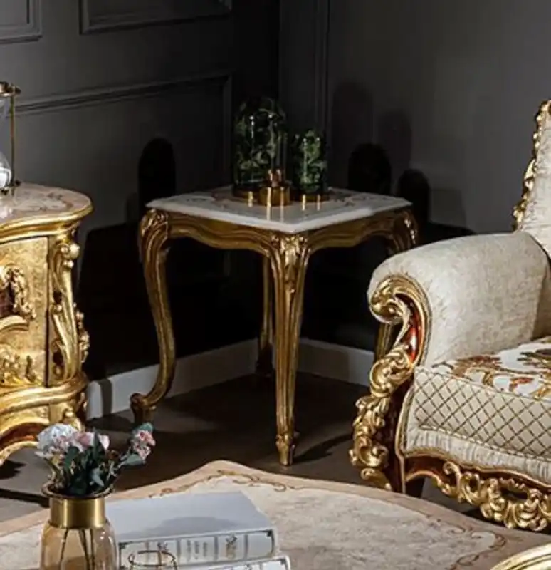 Casa Padrino tavolino barocco di lusso crema / beige / oro - Tavolo fatto a mano in stile barocco - Mobili soggiorno barocco - Nobile e Magnifico Direktkauf