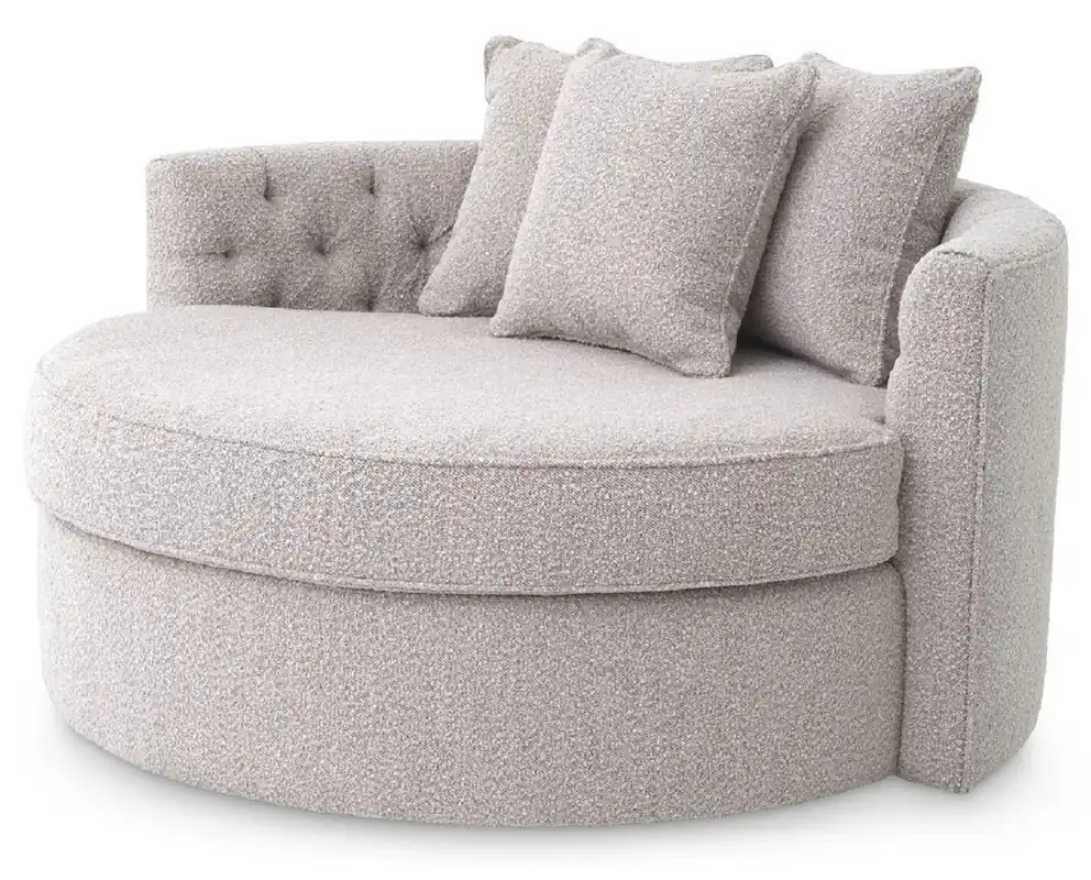 Casa Padrino divano rotondo di lusso grigio 157 x 148 x A. 90 cm - Divano rotondo moderno da soggiorno con 3 cuscini - Mobili da soggiorno - Mobili di lusso Angebot