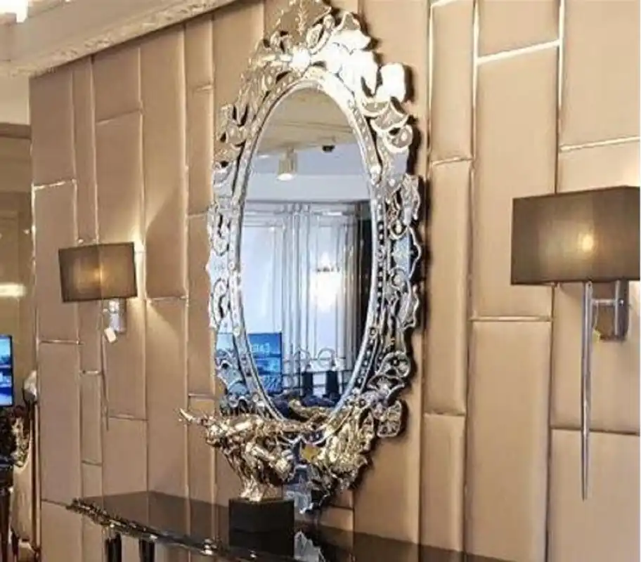 Casa Padrino specchio da parete Art Déco di lusso 60 x A. 120 cm - Magnifico specchio ovale - Mobili Art Déco di Lusso Sonderangebot
