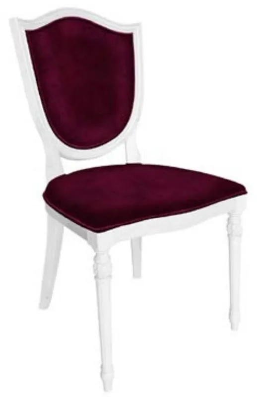 Wochenendangebot Casa Padrino sedia da pranzo Art Deco viola / bianco - Elegante sedia in legno massello - Mobili per Sala da Pranzo Art Deco