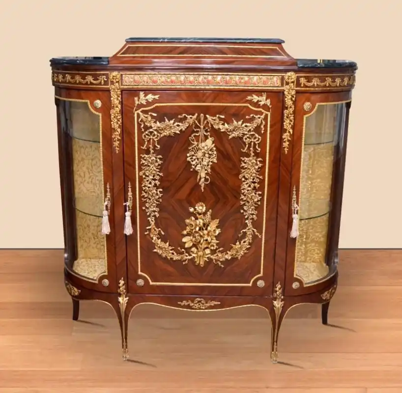Vetrina barocca Casa Padrino Marrone / Oro - 140 x 40 x H 145 cm Magnifica vetrina barocca con porta in vetro - Mobili da soggiorno in stile barocco Online Kaufen