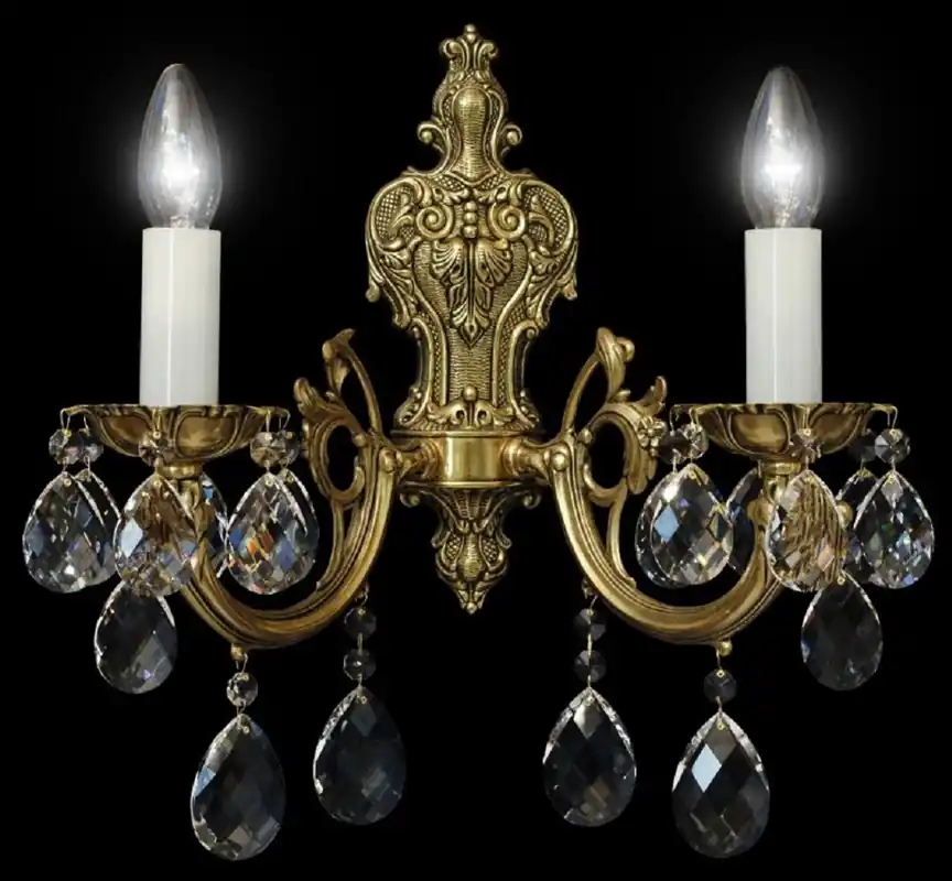 Casa Padrino lampada da parete barocco di lusso in cristallo bronzo 21 x A. 37 cm - Magnifica lampada da parete con vetro cristallo di Boemia - Nobile e Magnifica Begrenztes Angebot