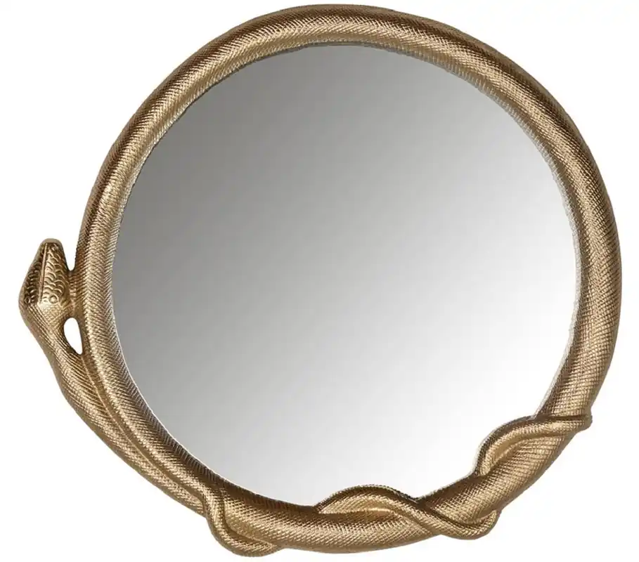 Sonderaktion Casa Padrino specchio di design serpente oro 80 x 6 x A. 74 cm - Specchio da parete in alluminio - Specchio soggiorno - Specchio armadio - Collezione di Lusso