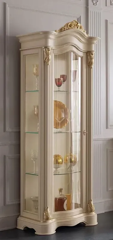Casa Padrino vetrina gabinetto barocco di lusso crema / oro - Vetrina fatto a mano in legno massello con porta - Magnifico mobile barocco - Qualità di Lusso - Fatto in Italia Mega-Angebot