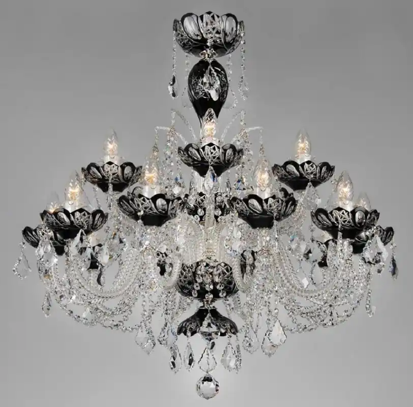 Casa Padrino lampadario barocco di lusso in cristallo nero Ø 82 x A. 82 cm - Lampadario Hotel e Ristorante - Luci Barocche - Nobile e Magnifico Sofort Bestellen