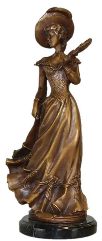 Expressversand Casa Padrino scultura in bronzo art nouveau signora bronzo / nero 17 x 12 x A. 33 cm - Scultura in bronzo con base in marmo - Accessori di Decorazione Barocco e Art Nouveau