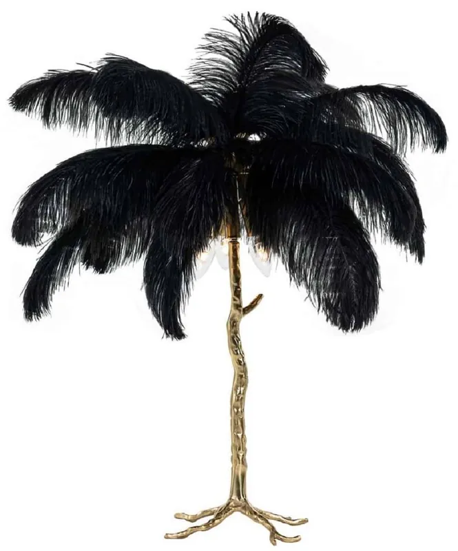 Neu Im Sortiment Casa Padrino lampada da tavolo di lusso palma nero / oro 75 x 75 x A. 80 cm - Lampada da tavolo moderna con design a palma - Luci di Lusso - Qualità di Lusso