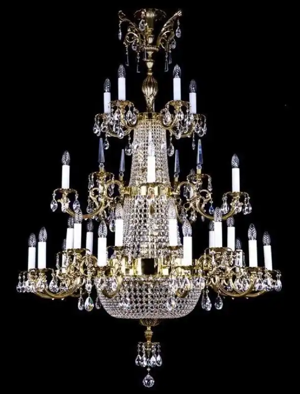 Saisonangebot Casa Padrino lampadario in cristallo barocco di lusso oro Ø 120 x A. 170 cm - Magnifico lampadario in ottone con vetro in cristallo di Boemia - Nobile & Magnifico