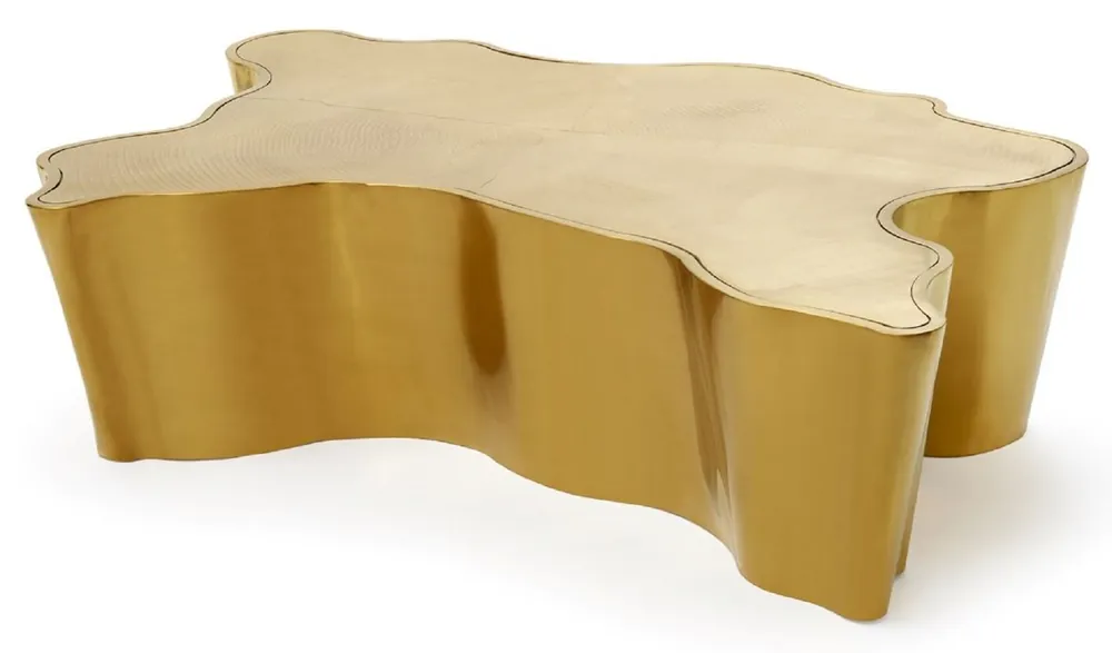 Knallerangebot Casa Padrino tavolo da salotto di lusso oro 145 x 97 x A. 35 cm - Tavolo da soggiorno in acciaio inossidabile - Mobili da soggiorno e dell'hotel di lusso