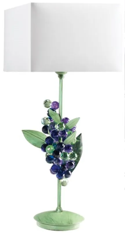 Casa Padrino lampada da tavolo di lusso uva verde / viola / bianco 20 x 20 x A. 50 cm - Lampada da scrivania moderna con nobile cristallo Swarovski - Qualità di Lusso - Fatto in Italia Nur Heute