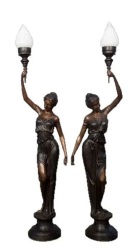 Casa Padrino set di lampade da terra in bronzo di lusso - 2 luci di figure in bronzo Nur Für Kurze Zeit
