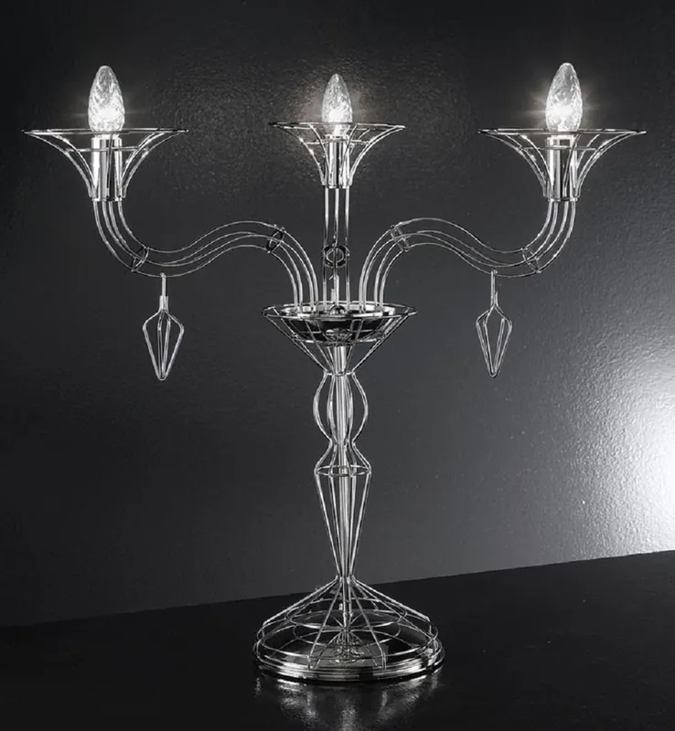 Casa Padrino lampada da tavolo Art Nouveau di lusso argento Ø 70 x A. 60 cm - Lampada da scrivania in metallo nobile - Lampade da Tavolo Barocco e Art Nouveau - Qualità di Lusso - Fatto in Italia Highlight
