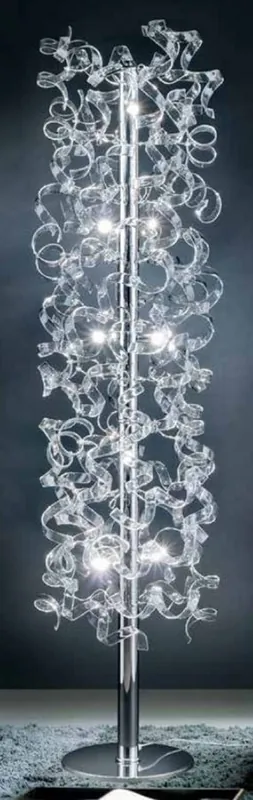 Casa Padrino lampada da terra a LED di lusso argento Ø 40 x A. 170 cm - Lampada da terra da soggiorno con 60 elementi in vetro - Lampada da terra de hotel - Qualità di Lusso - Fatto in Italia Meistverkauft