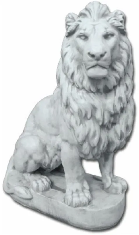 Saisonangebot Casa Padrino figura decorativa di lusso in fibra di vetro leone guarda a destra grigio 100 x 50 x A. 140 cm - Enorme scultura decorativa - Decorazione del giardino figura di animale
