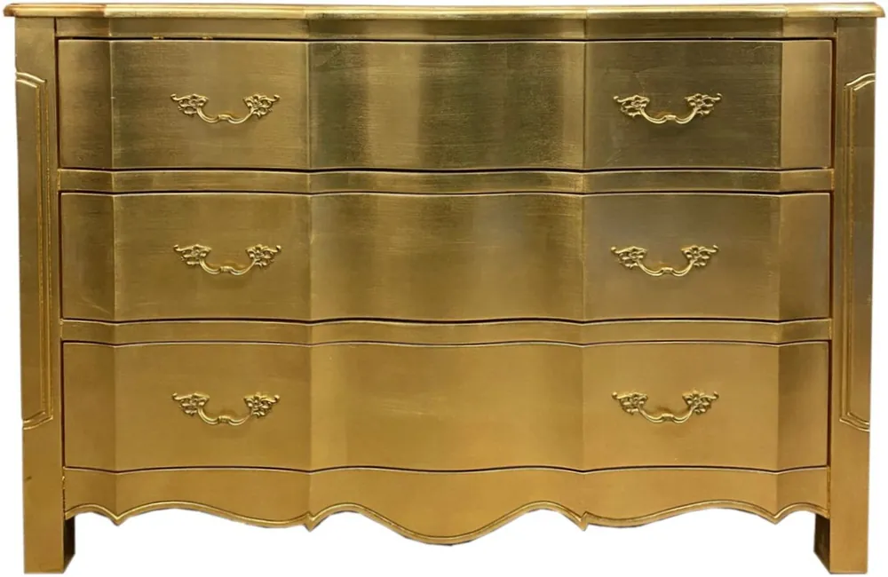 Comò barocco di lusso con 3 cassetti oro 121 x 50 x 86 cm - mobili barocchi Bestseller