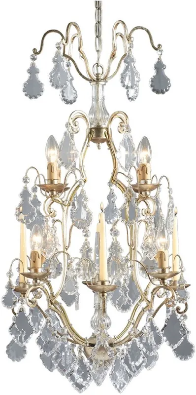 Echt Casa Padrino lampadario in cristallo barocco di lusso con 4 portacandele in argento Ø 55 x A. 95 cm - Elegante lampadario in stile barocco - Qualità di Lusso - Fatto in Italia
