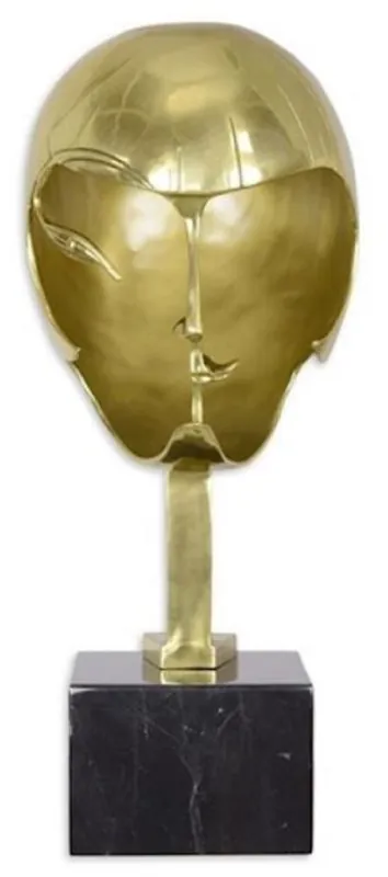 Preiswert Casa Padrino scultura in bronzo di design testa 21,4 x 22,4 x A. 47 cm - Figura decorativa con base in marmo - Decorazione soggiorno - Decorazione scrivania