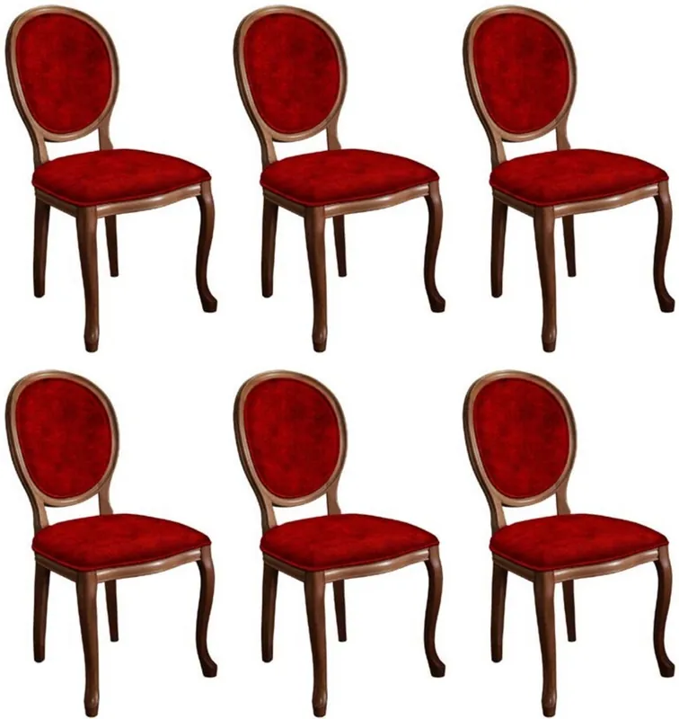 Wochenendangebot Casa Padrino set di sedie per sala da pranzo barocco bordeaux rosso / marrone - 6 Sedie da cucina fatto a mano in stile barocco - Mobili per sala da pranzo barocco