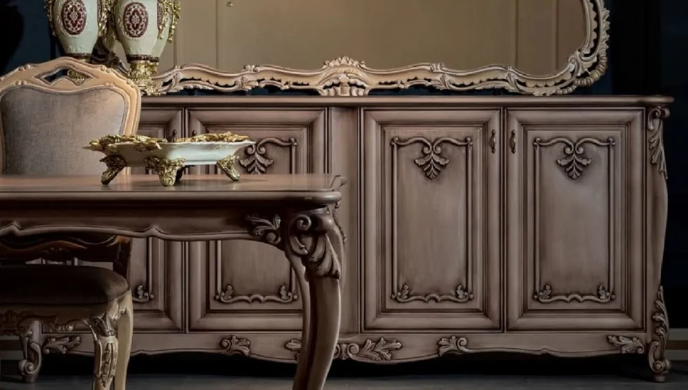 Casa Padrino credenza barocco di lusso con 4 ante marrone - Magnifica mobile in legno massello - Mobili barocchi - Nobile e Magnifica Zertifiziert