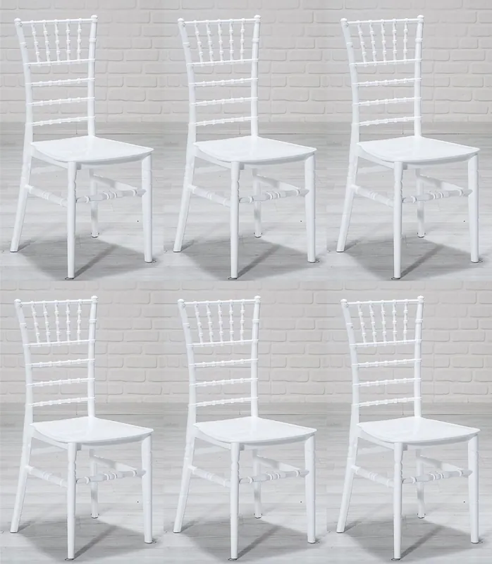Casa Padrino set di sedie di design in acrilico bianco 40 x 46 x A. 92,5 cm - Sedie per sala da pranzo - Mobili per sala da pranzo in acrilico Direktkauf