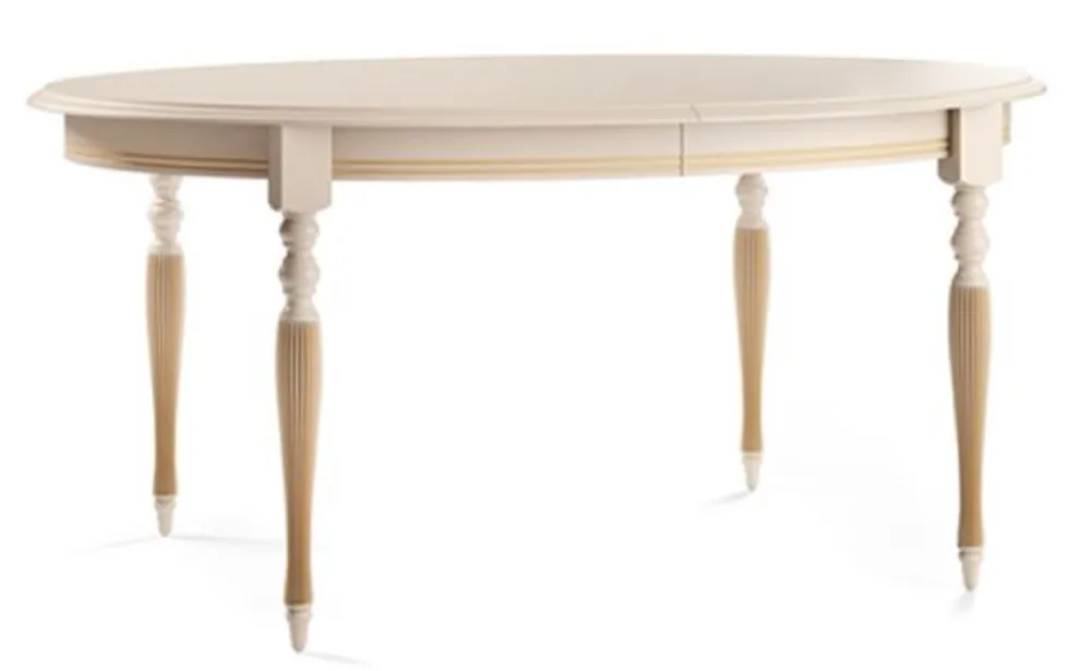 Casa Padrino tavolo da pranzo barocco di lusso crema / oro 160-360 x 110 x A. 77,5 cm - Tavolo da pranzo ovale allungabile in legno massello - Mobile da pranzo barocco Meistverkauft