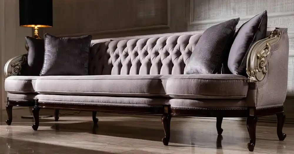 Casa Padrino divano da soggiorno barocco di lusso viola / argento / marrone scuro - Magnifico Mobili per Soggiorno e Hotel Barocco Billig