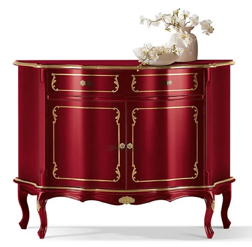 Casa Padrino credenza barocco di lusso bordeaux rosso / oro - Magnifico armadio in legno massello con 2 ante e cassetto - Mobili per Soggiorno e Hotel Barocco - Qualità di Lusso Rabatt