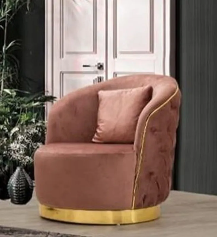 Casa Padrino poltrona Chesterfield di lusso rosa / oro 90 x 95 x A. 75 cm - Poltrona da soggiorno moderna - Mobili da Soggiorno Chesterfield Jetzt Bestellen