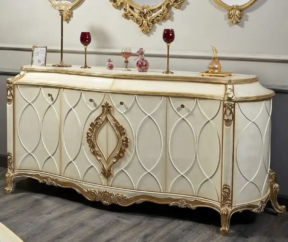 Casa Padrino credenza barocco di lusso bianco / oro antico - Magnifico armadio in legno massello con 4 ante e 2 cassetti - Mobili Barocchi Heißes Angebot