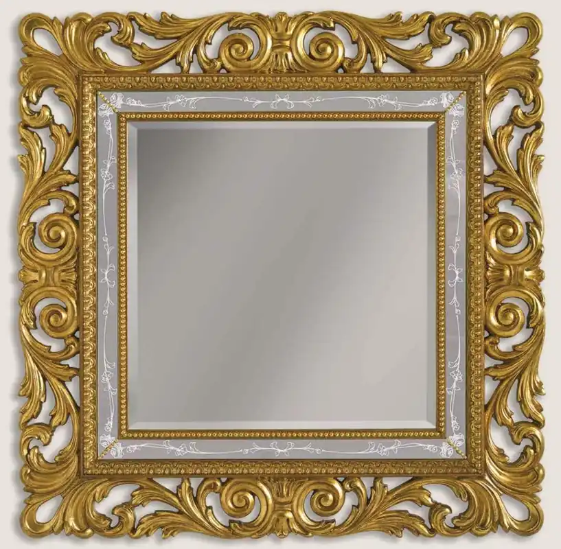 Casa Padrino specchio barocco di lusso oro / grigio / bianco - Magnifico specchio da parete in stile barocco - Mobili Barocchi - Qualità di Lusso - Fatto in Italia Top-Seller