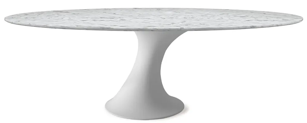 Casa Padrino tavolo da pranzo di lusso bianco opaco 290 x 130 x A. 75 cm - Tavolo da pranzo ovale con piano in marmo di Carrara - Mobili da pranzo moderni - Qualità di lusso - Fatto in Italia Schnäppchen