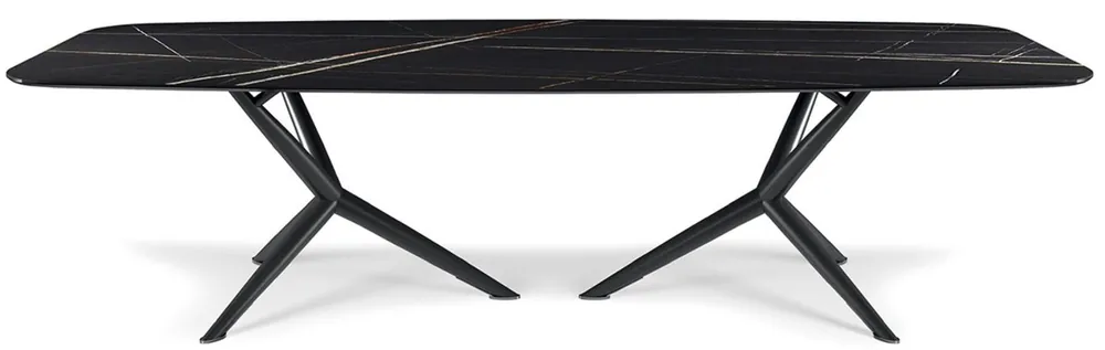 Casa Padrino tavolo da pranzo di lusso nero 300 x 120 x A. 75 cm - Tavolo da pranzo con piano in ceramica di alta qualità - Mobili da pranzo moderni - Qualità di lusso - Fatto in Italia Billig