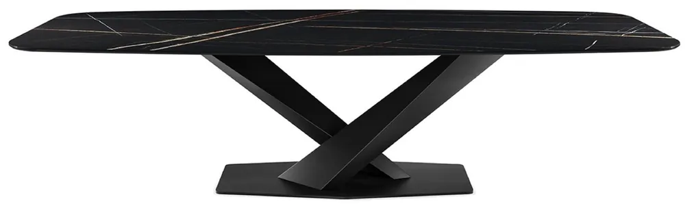Neu Casa Padrino tavolo da pranzo di lusso nero lucido / nero 300 x 120 x A. 75 cm - Tavolo da pranzo con piano in ceramica - Mobili da pranzo moderni - Qualità di lusso - Fatto in Italia