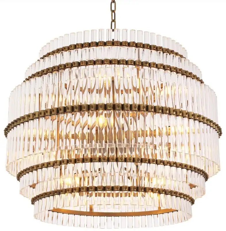 Casa Padrino lampadario di lusso ottone antico Ø 75,5 x A. 57 cm - Lampadario Moderno per Hotel e Ristoranti - Qualità di Lusso Top-Seller