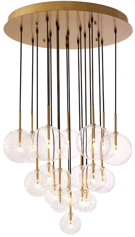 Nur Heute Casa Padrino lampadario alogeno di lusso ottone antico Ø 80 x A. 125 cm - Lampadario moderno con paralumi in vetro - Qualità di Lusso