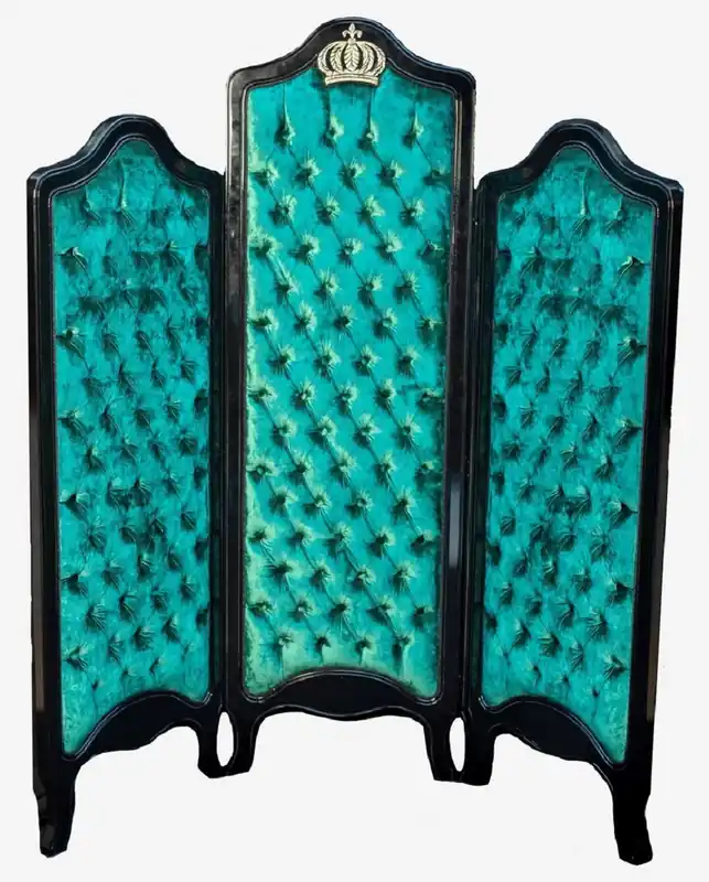 Casa Padrino divisorio barocco di lusso verde / nero / oro - Divisorio barocco Pompööser disegnato da Harald Glööckler - Mobili per Camera da Letto e per Hotel Barocco - Nobile e Magnifico Sonderaktion