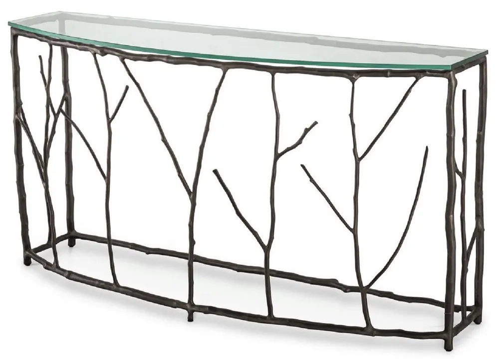 Casa Padrino consolle di lusso bronzo 140,5 x 41 x A. 74,5 cm - Consolle in alluminio con piano in vetro - Mobili di Lusso Sonderangebot