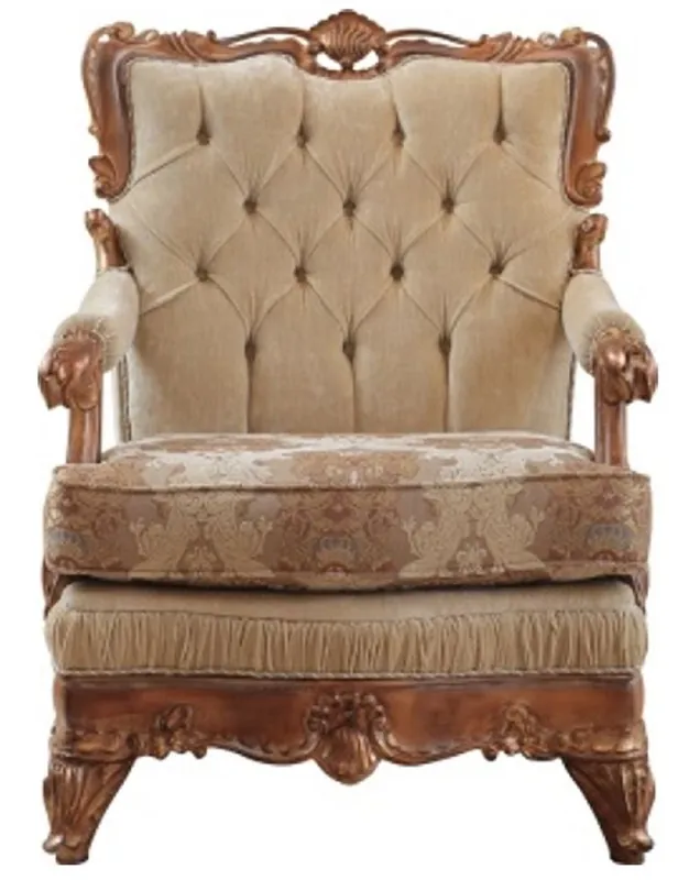 Beliebt Casa Padrino poltrona barocco di lusso beige / marrone - Magnifico poltrona da soggiorno con motivo elegante - Mobili da soggiorno in stile barocco
