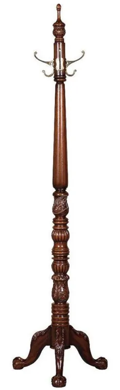 Casa Padrino stand guardaroba barocco di lusso marrone scuro 55 x 55 x A. 157,5 cm - Stand guardaroba in legno massello nobile - Mobili Appendiabiti Barocco Geprüft