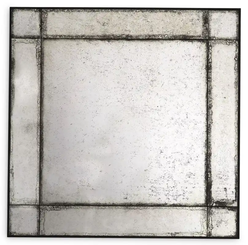 Sale Casa Padrino specchio da parete di lusso 100 x 3 x A. 100 cm - Specchio quadrato con cornice in mogano e vetro specchiato anticato - Specchio soggiorno - Specchio camera da letto