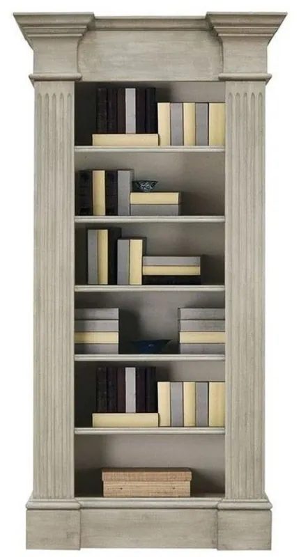 Jetzt Bestellen Casa Padrino armadio per libri in stile country di lusso grigio - Armadio fatto a mano in legno massello - Mobili in legno massello in stile country nobile