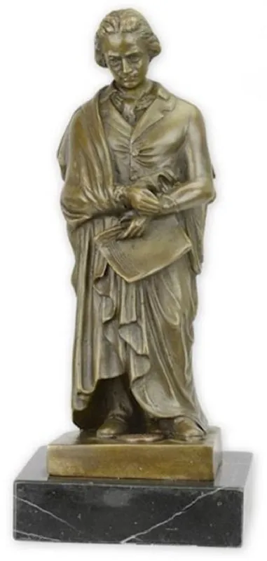 Aktuell Casa Padrino scultura in bronzo Art Nouveau di lusso scultura Beethoven bronzo / nero 7,4 x 6,5 x A. 17,1 cm - Figura in Bronzo con Base in Marmo - Figura Decorativa - Accessori Decorativi