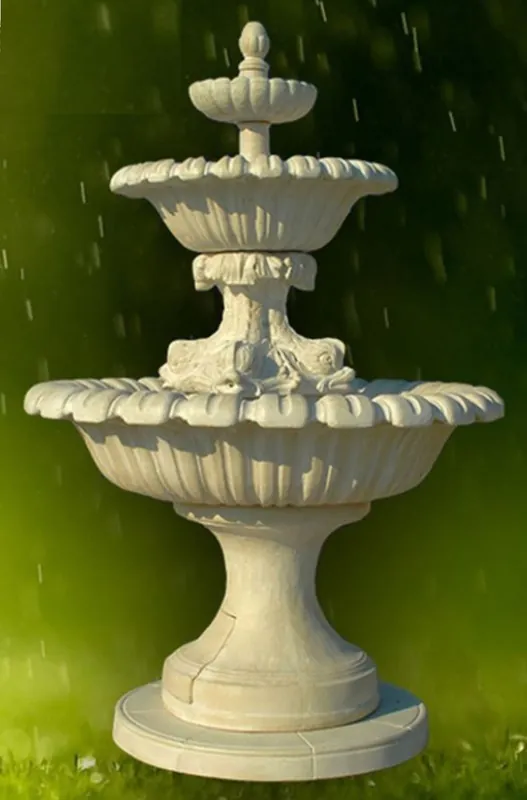 Casa Padrino Fontana Art Nouveau Grigio Ø 153 x A. 261 cm - Magnifica Fontana da Giardino - Fontana Decorativa da Giardino - Accessori Decorativi da Giardino Barocco e Art Nouveau Billig