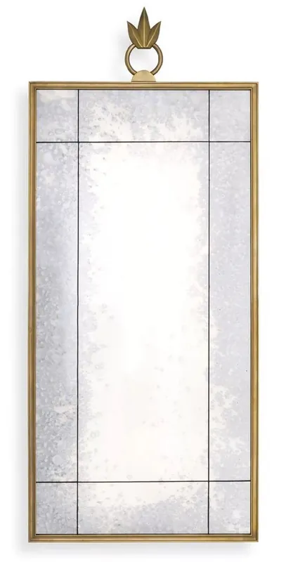 Casa Padrino specchio da parete di lusso ottone antico 60 x 2 x A. 140 cm - Specchio rettangolare con vetro specchiato anticato - Specchio soggiorno - Specchio camera da letto Top-Seller