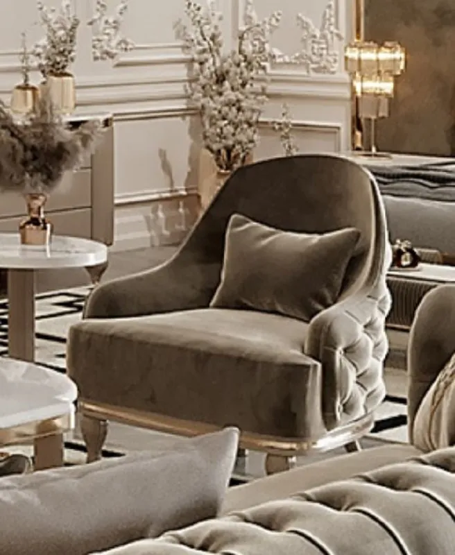 Casa Padrino poltrona da soggiorno Art Deco di lusso grigio / oro 81 x 80 x A. 104 cm - Mobili da Soggiorno Art Deco - Collezione di Lusso Kracherpreis