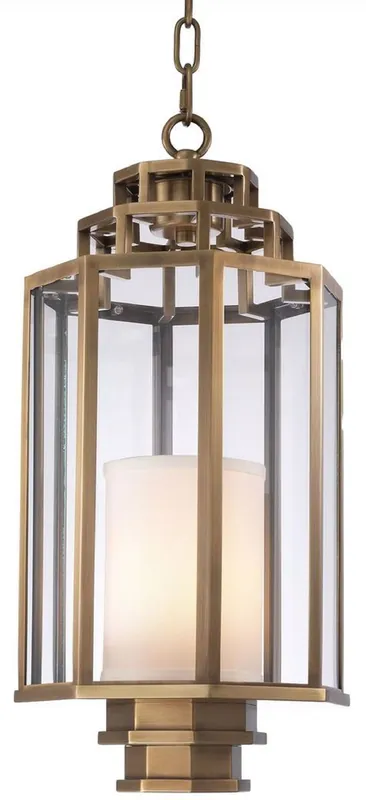 Casa Padrino lampada a sospensione di lusso ottone antico / crema Ø 24 x A. 55 cm - Lanterna dell'Hotel Hotel & Ristorante di Lusso - Collezione di Lusso Meistverkauft