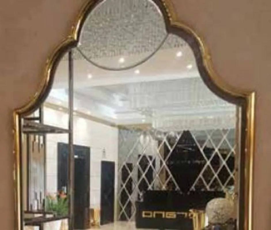 Casa Padrino specchio da parete Art Deco di lusso oro 53 x 3 x A. 98 cm - Specchio da soggiorno elegante con cornice in metallo - Specchio da camera da letto - Specchio da armadio Jetzt Kaufen