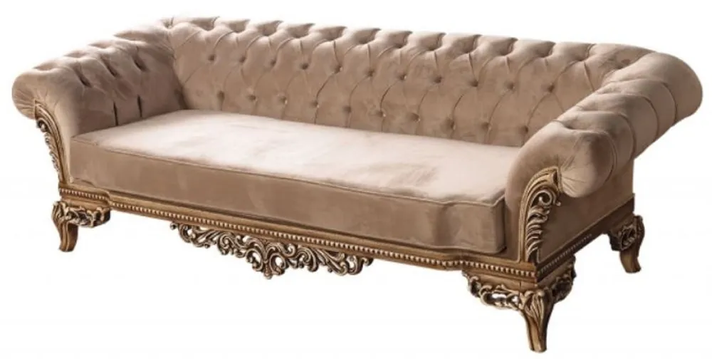 Letzte Chance Casa Padrino divano Chesterfield barocco di lusso marrone - Magnifico divano da soggiorno in stile barocco - Mobili da soggiorno barocchi - Nobile e Magnifico